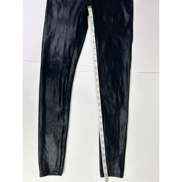 Spanx Shape Liquid Faux Leather Leggings Black Compression Shaping Women's L EUC - Picture 7 of 12